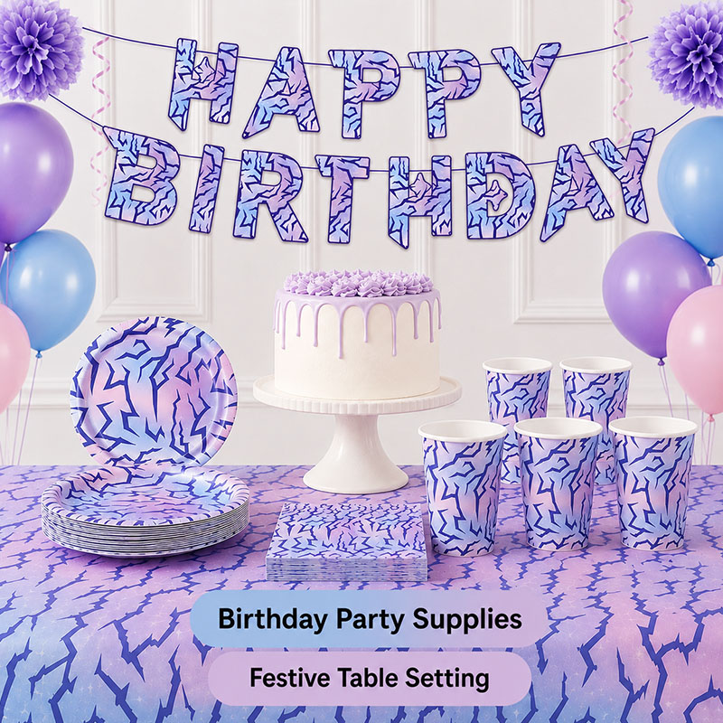 Table Cloth Disposable - Anime-Cosplay-Veranstaltungsbedarf mit KPop-Motiven, Einweg-Tischdecke, Teller, Becher,