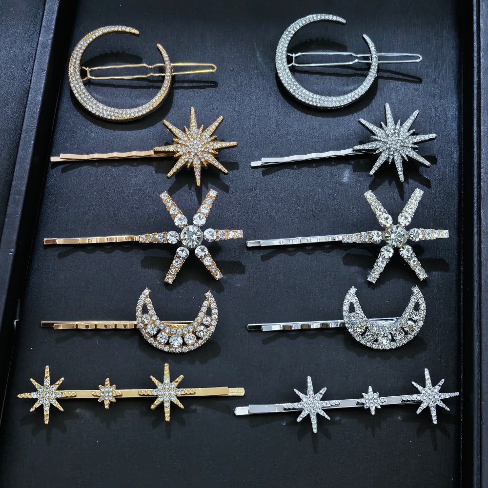 Event Suppliers - 3/4-teiliges Set Kristall-Stern-Haarnadeln für Frauen und