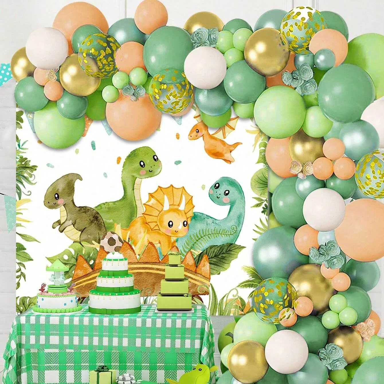 Balloon Arch Kit - Dinosaurier-Ballon-Set, Bogen für Kindergeburtstag, Dino-Mottoparty, Folienballons,