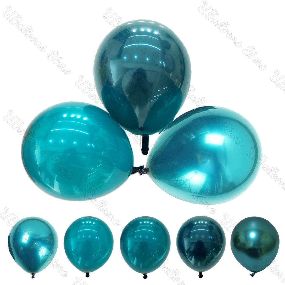 Balloon Pump Hand - 5/10/12/18 Zoll dunkle blaugrüne Luftballons, blaugrün,