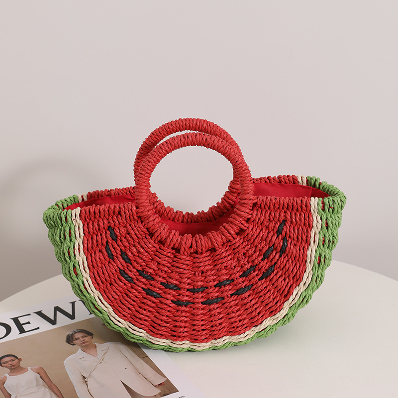 Paper Straw Color - Nette Wassermelone Stroh Tasche Candy Farbe