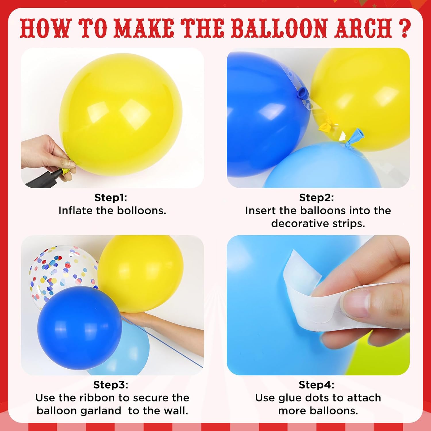 Blau-Rot-Gelb Regenbogen-Luftb – Balloon Arch Kit Bewertung und Preis
