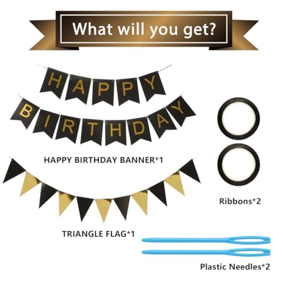 Schwarz-gold gestreiftes Banne – Party Banner Gold Bewertung und Preis